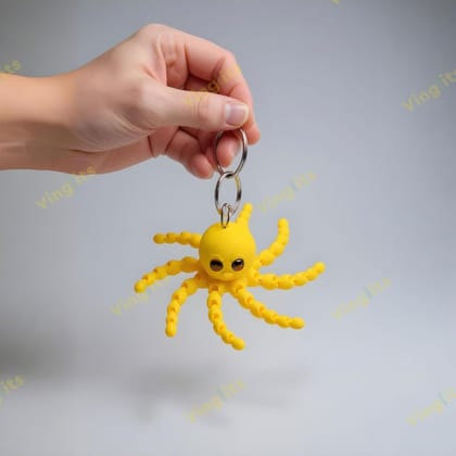 Vinglits Aqua Squad 3D Printed Keychains – Articulated Animal Toys, Pocket-Friendly Keyrings, Stress Relief Desk Toys for Kids & Adults, Collectible Accessories (Octopus - Ollie)