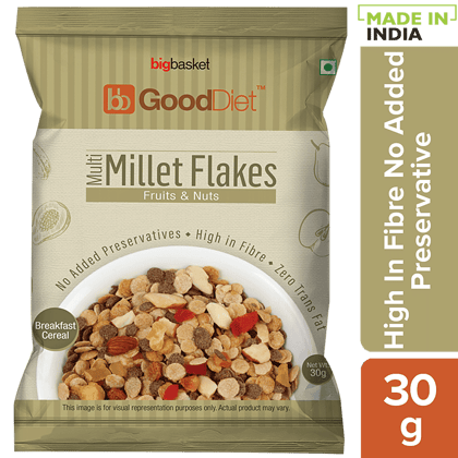 GoodDiet Multi Millet Flakes - With Fruits & Nuts, 30 g