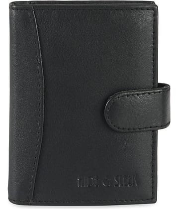 Hide&Sleek RFID Protected Black Leather 20 Slot Card Holder