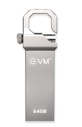 EVM EnStore 64GB Metal USB 2.0 Flash Drive - High Read Speeds up to 15MB/s & Write Speeds up to 8MB/s - Durable Metal Casing - Ideal for Data Transfer & Storage - (EVMPD/64GB)