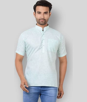 Maharaja - Green Cotton Blend Men's Shirt Style Kurta ( Pack of 1 )