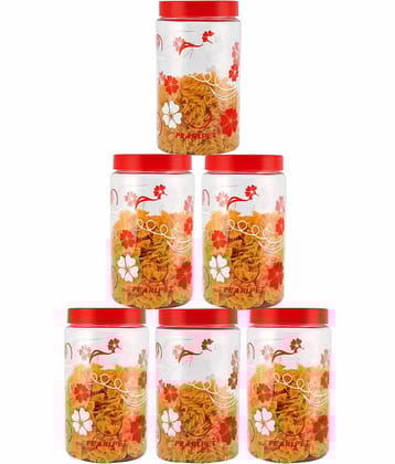PearlPet - Red Polyproplene Food Container ( Pack of 6 )