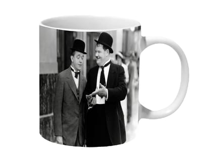 Multicolor Laurel And Hardy Well Suited Ceramic Mug