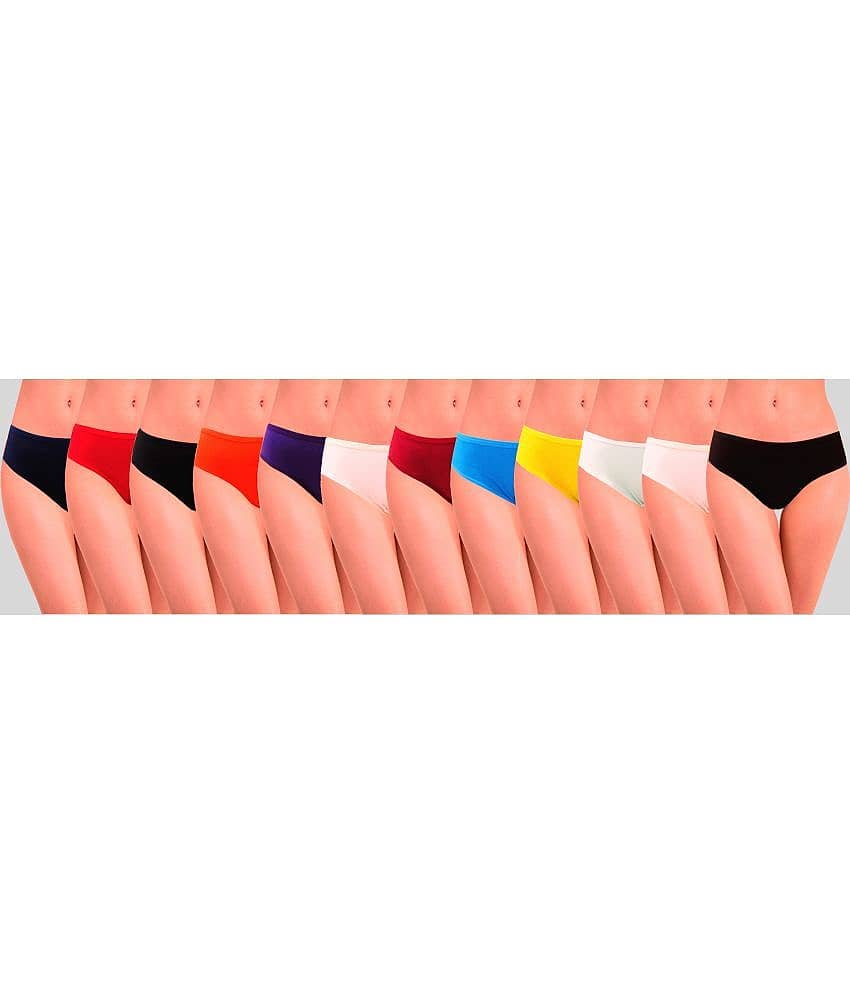 RC. ROYAL CLASS Pack of 12 Cotton Solid Women's Hipster ( Multi Color )