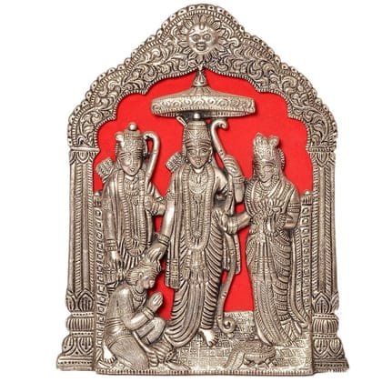 DreamKraft Aluminium Lord Ram Darbar Idol, Standard, Silver