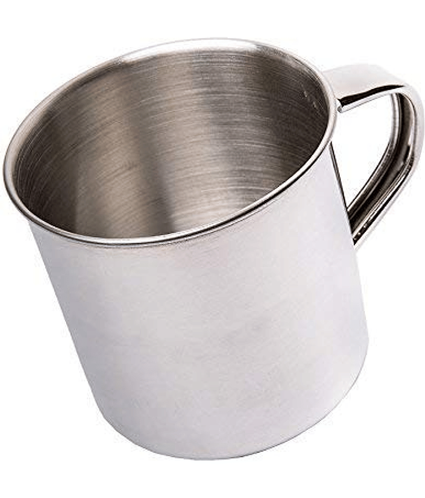 Dynore Silver Steel Coffee Mug ( Pack of 1 )
