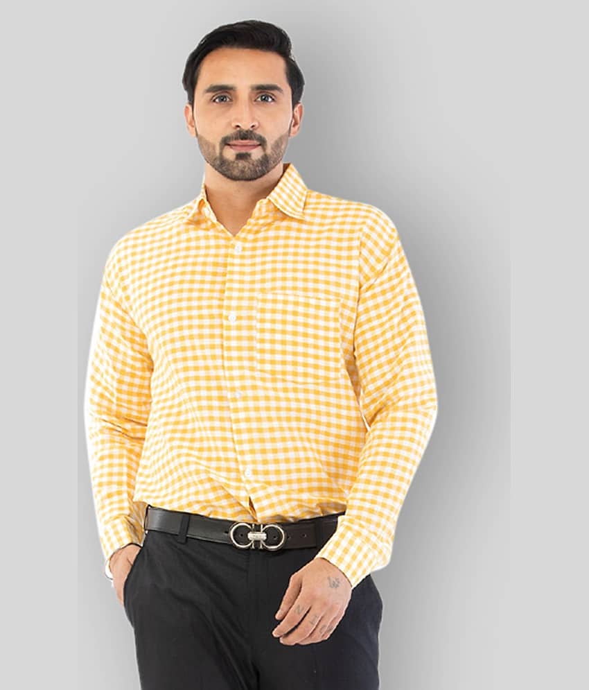 DESHBANDHU DBK - Yellow Cotton Regular Fit Men's Formal Shirt (Pack of 1)