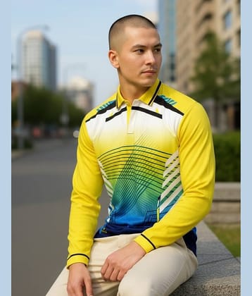 MENTIFIC Yellow Rayon Regular Fit Men's Sports Polo T-Shirt ( Pack of 1 )