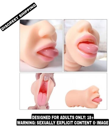 KAMAHOUSE Pocket Pussy with Real Mouth and Tongue Masturbator For Men