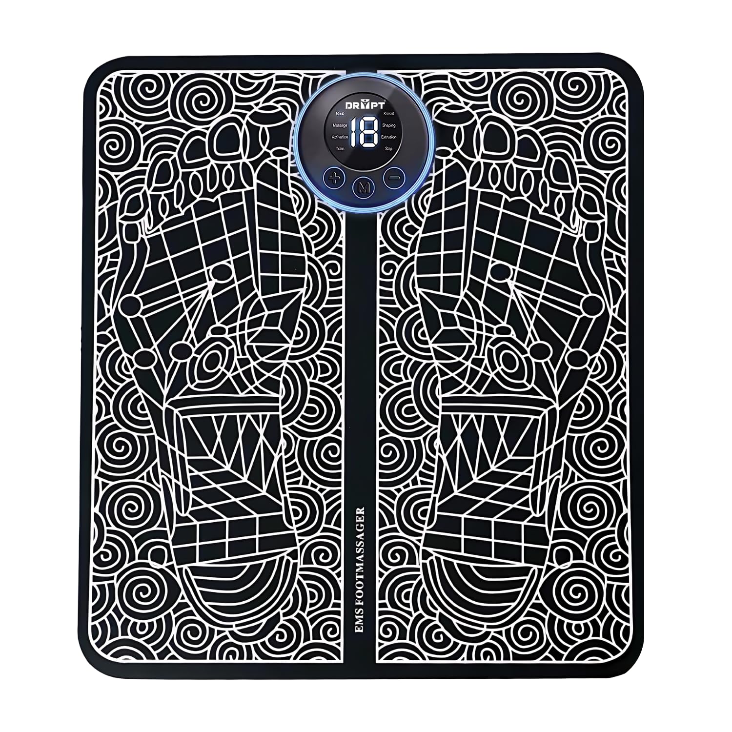 EMS Foot Massager Machine with Heat & Multi-Level Intensity | Electric Muscle Stimulator Mat for Feet & Legs | Relieves Tired Muscles, Improves Circulation & Supports Plantar Comfort