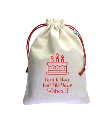 IVARIAN - Cotton Potli Bag, Occasion Gifting Bag, Return Gifting Bag   (13x18 set of 25, Birthday)