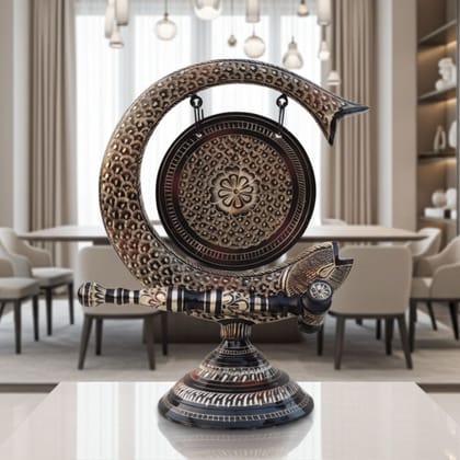 Brass Fish Mix Dinner Bell � Traditional Handcrafted Decorative Bell, Height : 11.5 Inch (ANMAS172 D)