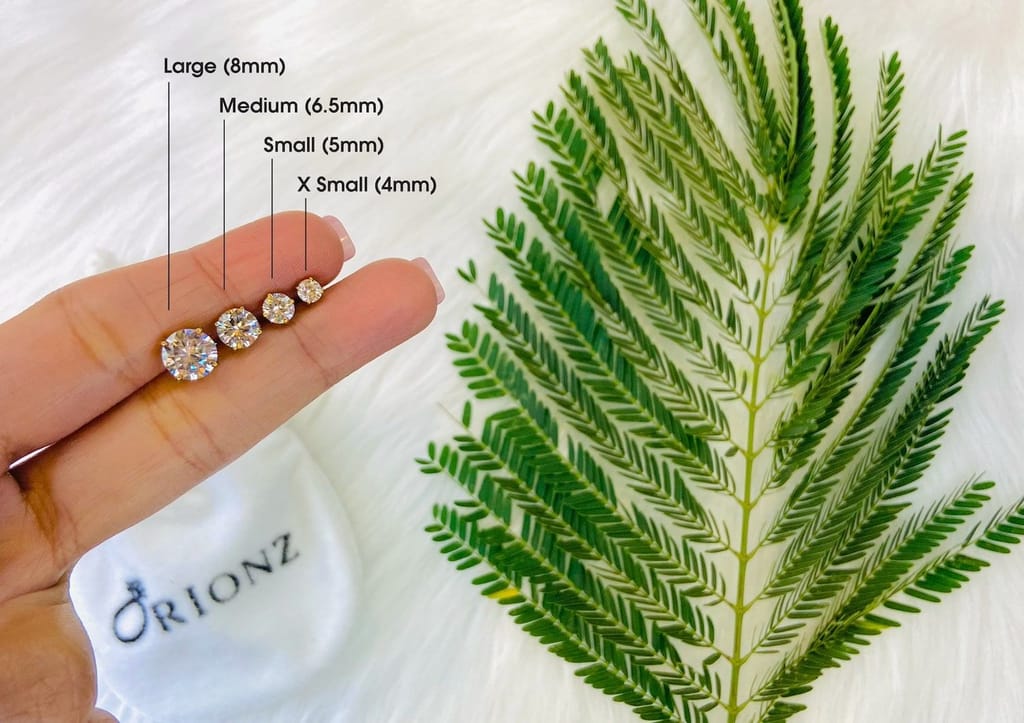 Round Solitaire CZ Ear Stud For Him (1 Pc Only)