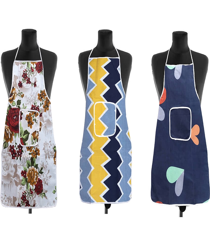 Aazeem Others Printed Kitchen Apron with 1 Center Pocket ( Pack of 2 )