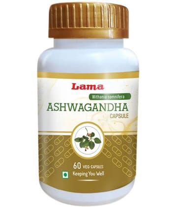 Lama Ashwagandha Veg Capsules (Pack of 1) - Nourishes and strengthens the nervous system