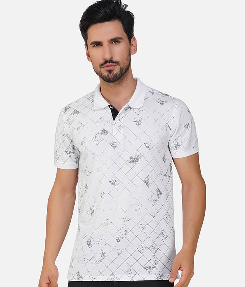 XFOX - White Cotton Blend Regular Fit Men's Polo T Shirt ( Pack of 1 )