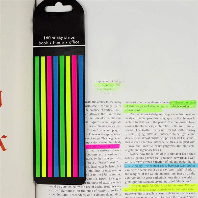 Colorful Transparent Fluorescent Flags: Organize and Highlight with 160pcs Sticky Notes (Random)