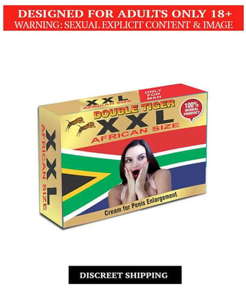 Dr. Chopra Double Tiger XXL AFRICAN SIZE  penis enlargement cream for men, Double Power Herbal Product Made with Ayurvedic Herbs