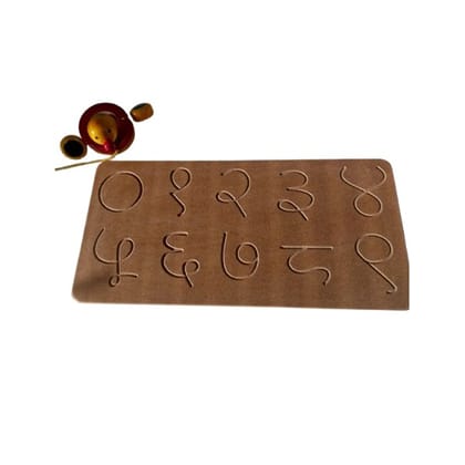 Wooden White Tracing Board Stencil (Hindi Numbers)