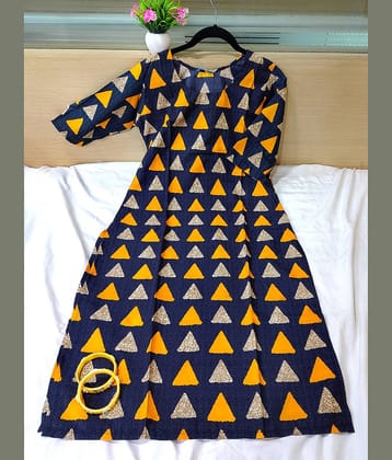 Ethnic Basket Pack of 1 Crepe Printed Straight Women's Kurti - ( Multicolor )