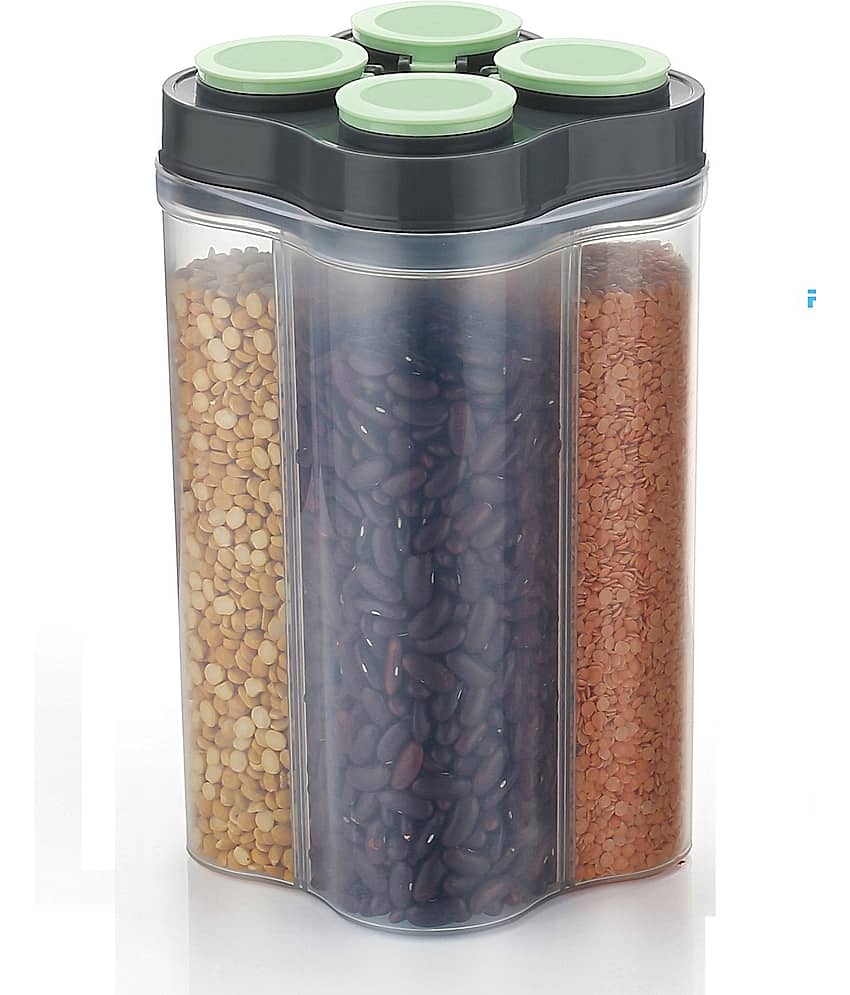 2Mech - 2500ml 4section Multicolor Plastic Dal Container ( Set of 2 ) - 2500