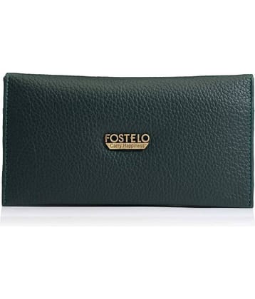 Fostelo Green Faux Leather Box Clutch