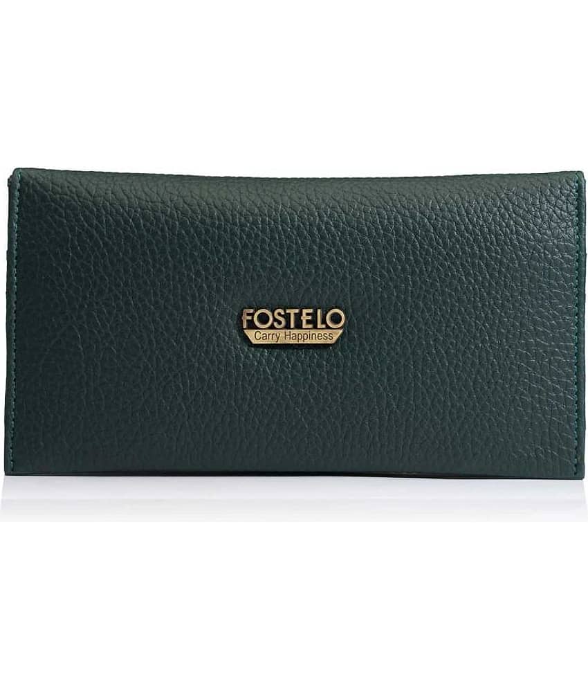 Fostelo Green Faux Leather Box Clutch