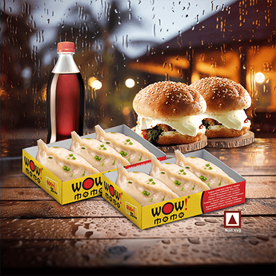 Chicken Himalayan Steam Momo 6Pc+Chk Moburg 2Pc+ One 250ml Soft Drinks