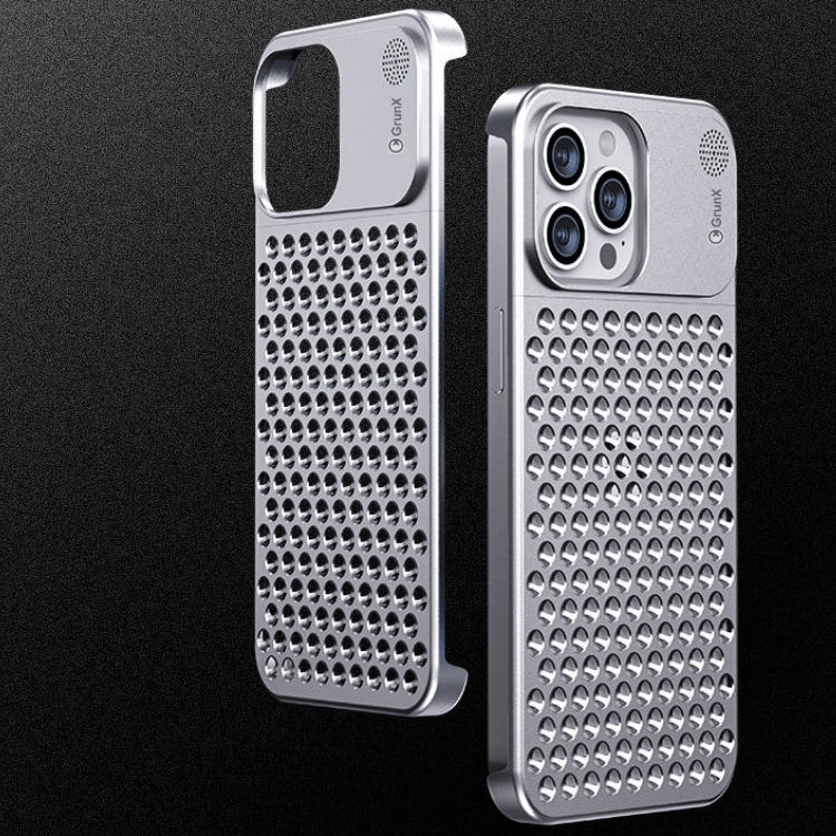 Tesla - Luxury Fragrance Rimless Aluminum iPhone Metal Case-Silver / iPhone 12
