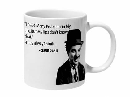 Multicolor Charlie Chaplin They Always Smile Ceramic Mug