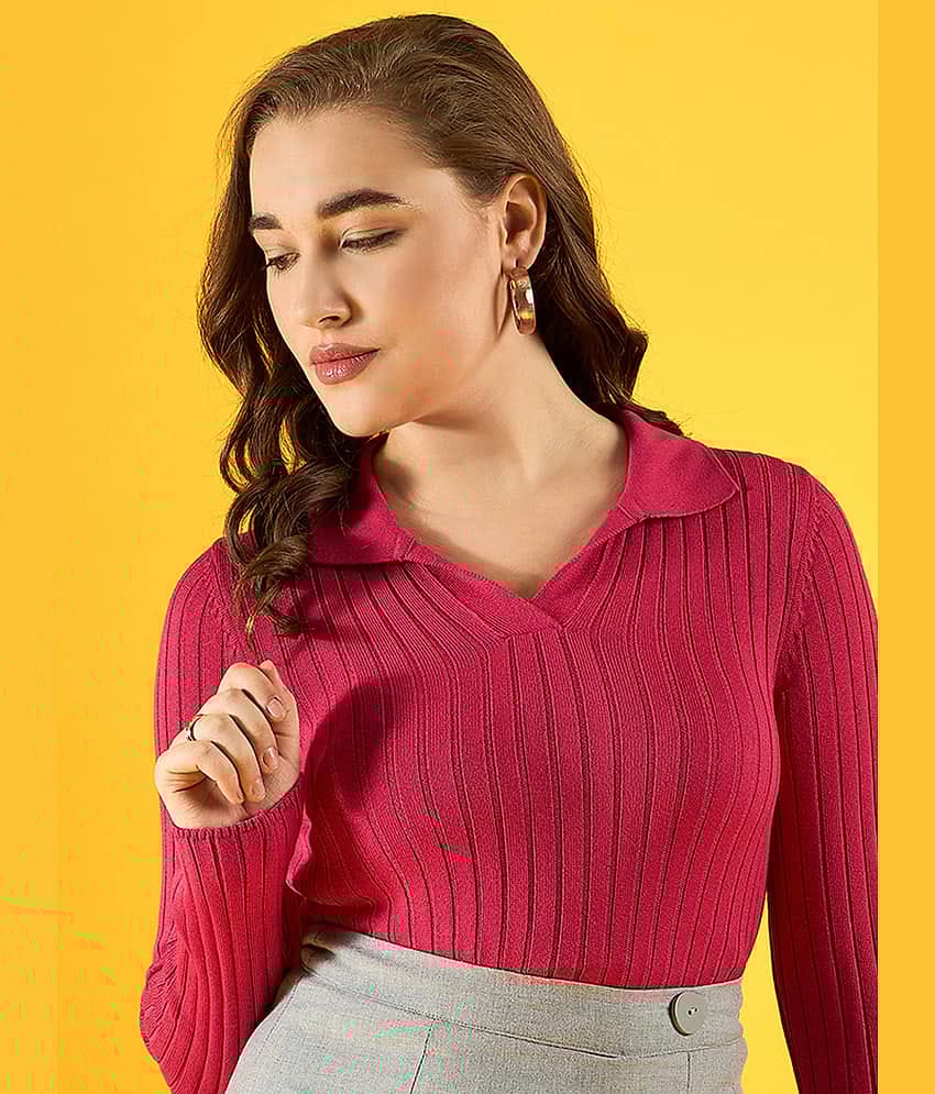 98 Degree North Cotton Regular Collar Women's Pullovers - Pink (Pack of 1)