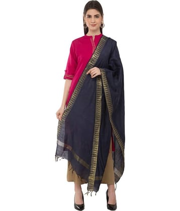 A R Silk - Navy Cotton Women's Dupatta - ( Pack of 1 )