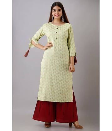 MAUKA - Green Straight Rayon Women's Stitched Salwar Suit ( Pack of 1 )