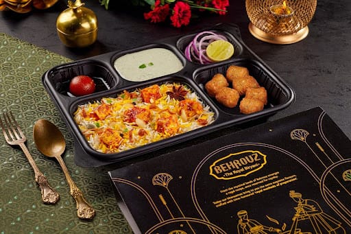Zaikedaar Paneer Biryani Thali With Kebabs