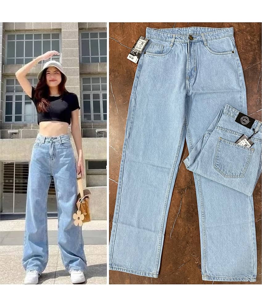 9x denims - Ice Blue Denim Regular Fit Women's Jeans ( Pack of 1 )