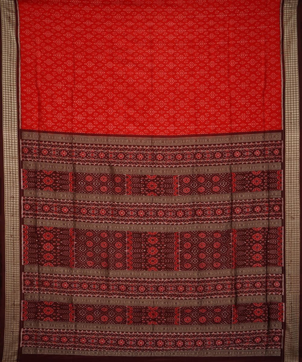 Red maroon silk handloom sambalpuri saree