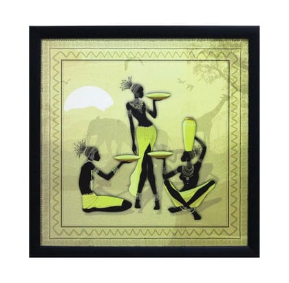 Tribal Ladies Group Satin Matt Texture UV Art Painting