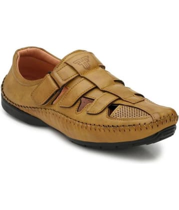 Fashion Victim Beige Faux Leather Sandals