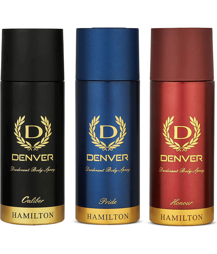 Denver Caliber, Pride & Honour (165 ml x 3) Deodorant Spray for Men 495 ml ( Pack of 3 )
