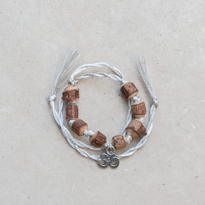 Tulsi Bead Rakhi with Om Charm
