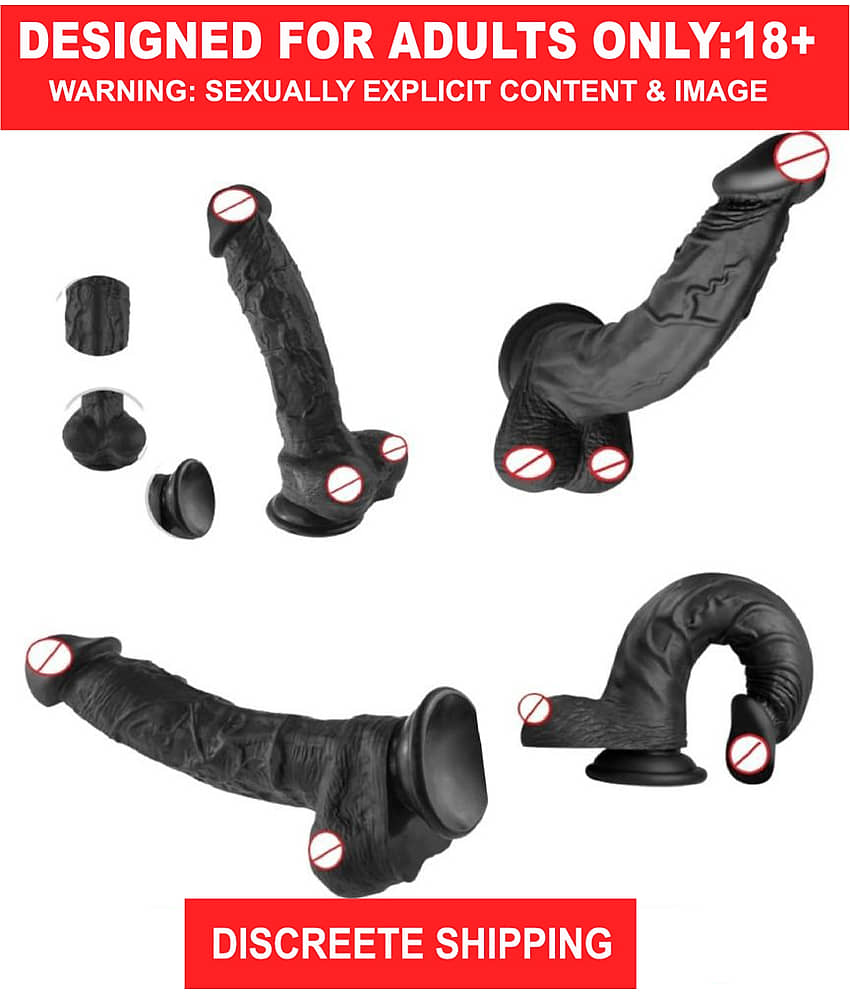 REALISTIC 10 INCH DARK BLACK PREMIUM SILICON DILDO WITH PERFECT SUCTION CUP & BIG BALLS adult products silicon dildos Suction dildo women sex toy for men