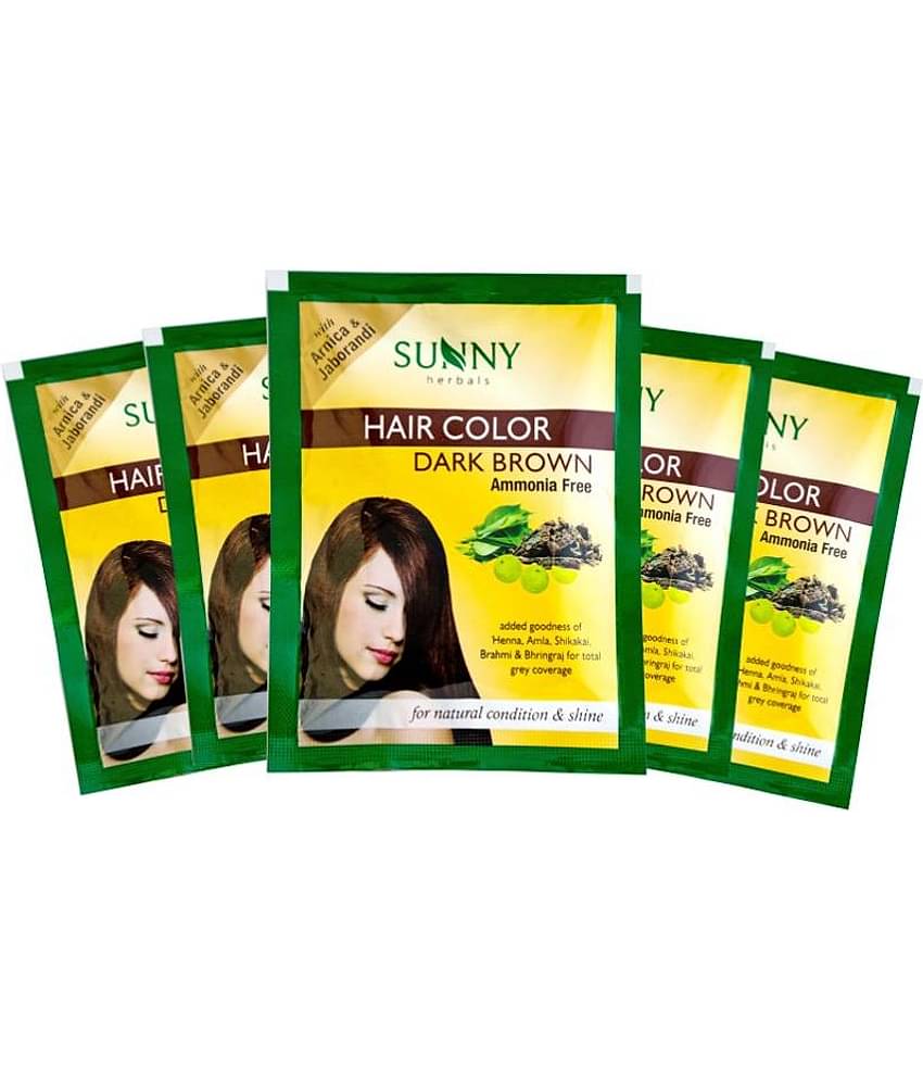SUNNY HERBALS Permanent Hair Color Dark Brown 20 g Pack of 5
