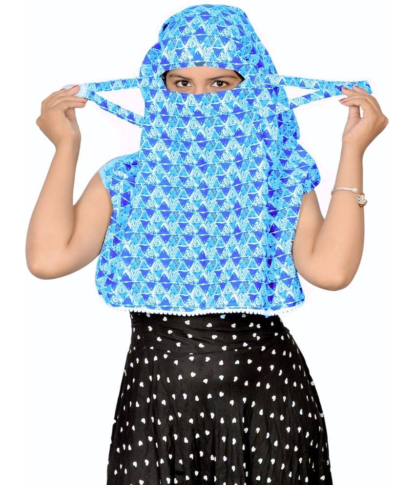 DEEPNYRA - LIVING STYLE Blue Cotton Women's Scarf ( Pack of 1 )