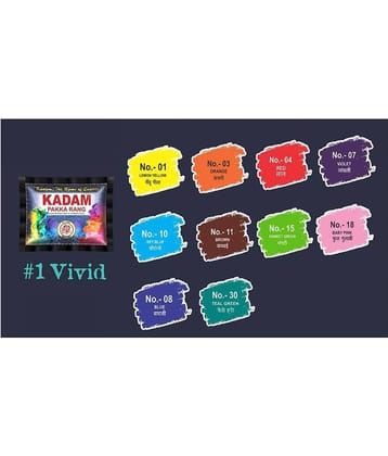 KADAM Fabric Dye Multicolour Combo #1 Vivid, 10 shades of multicolor dyes