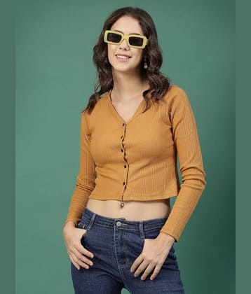 Rigo Women's Cotton Crop Top ( Camel )