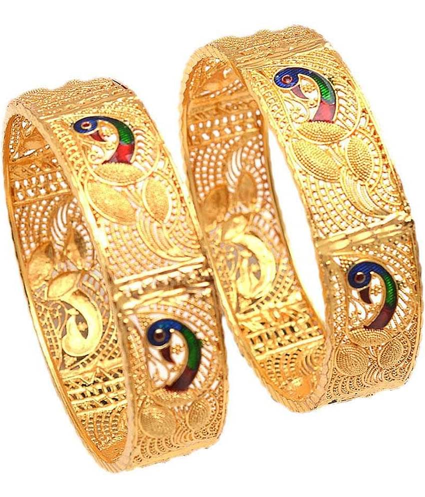Jewar Mandi Golden Brass Bangle Set Of 2