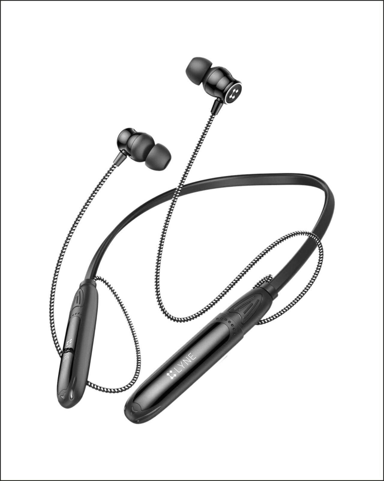 LYNE Rover 41 Neckband 300 Hours Musictime Bluetooth Gaming  (Black, True Wireless)