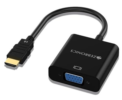 ZEBRONICS HAV01 HDMI to VGA Adapter with Full HD 1080p @ 60Hz Native Resolution, Gold Plated connectors, Plug Play Usage, Strong and Durable Build Quality