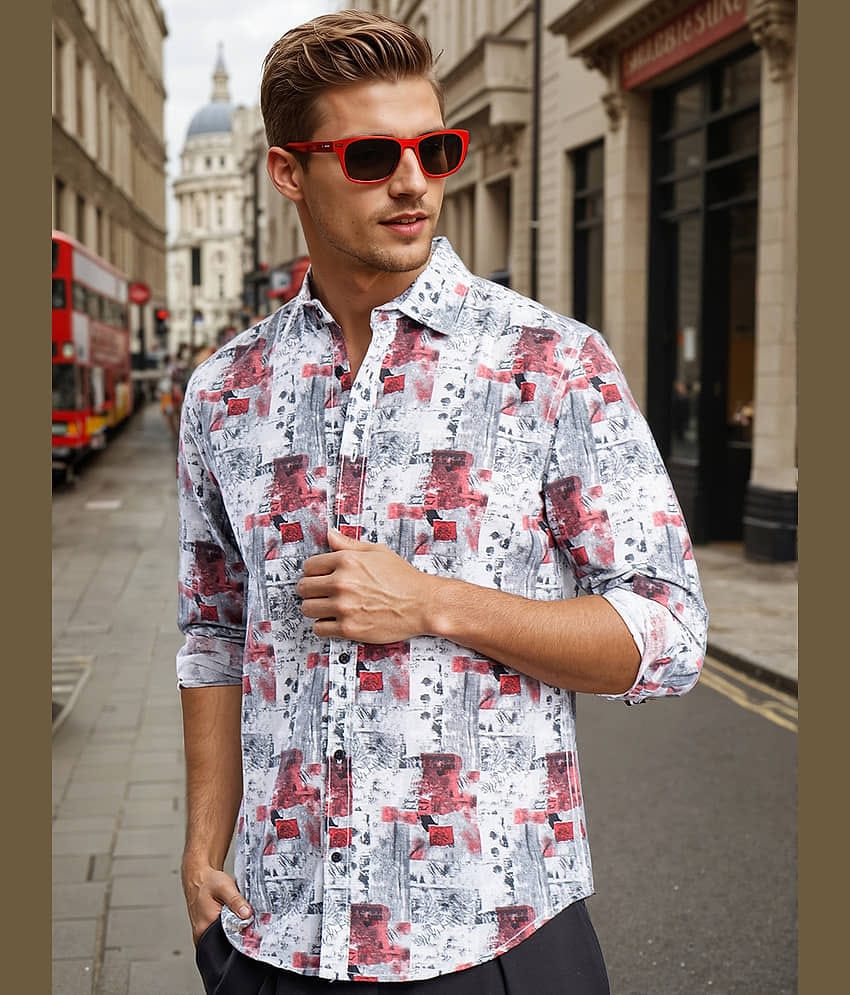 Bene Kleed 100% Cotton Slim Fit Printed Full Sleeves Men's Casual Shirt - Multicolor ( Pack of 1 )