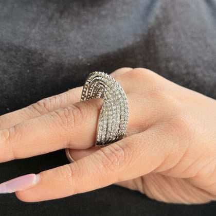 Vs sterling silver cocktail ring 202 11g-9